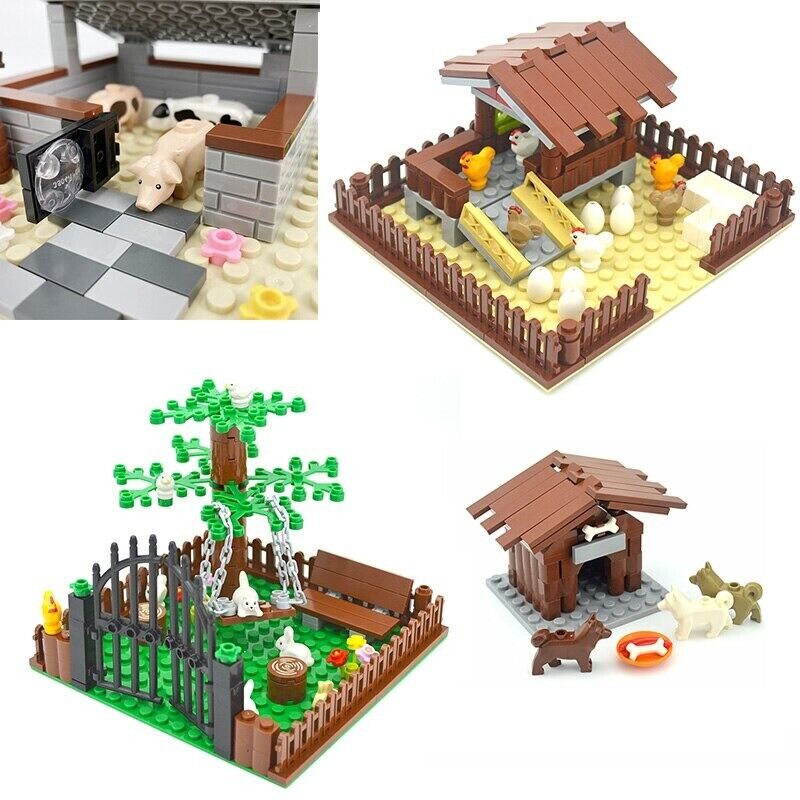 Chicken kennel Pigpen Animal Garden Plant for Lego Sets Building Blocks Sets DIY