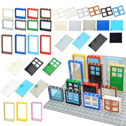 House City Thick Window Door Frame 60596 Parts for Lego Building Block Sets DIY