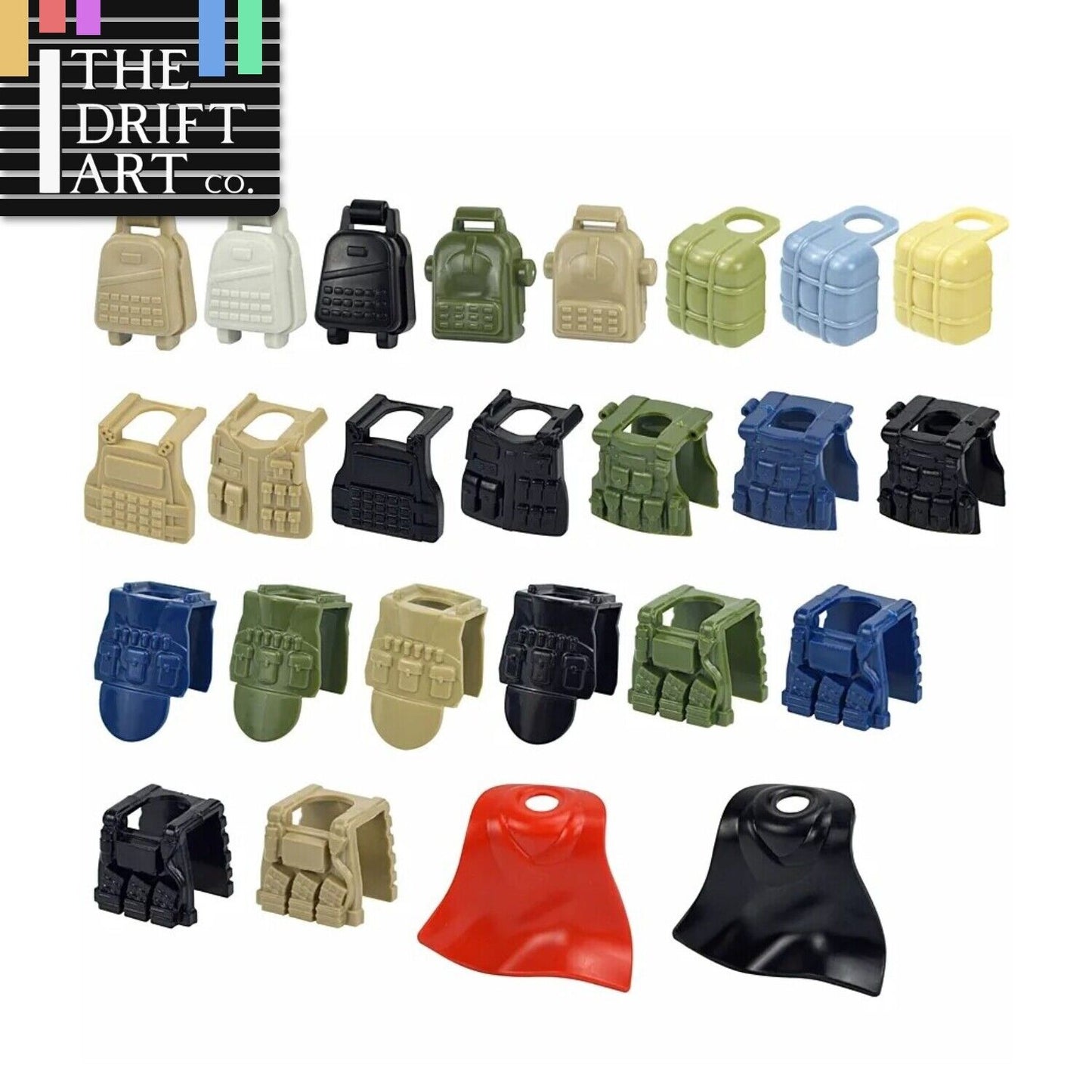 Backpack Armor Vest Army Weapon Soldier Figures Building Blocks Toy DIY