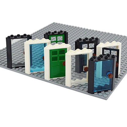 House City Windows 4x4x6 Doors 28327 Door Parts for Lego Building Block Sets DIY