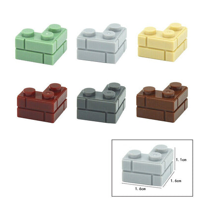 50pc MOC Part for Lego Kits 1x2 Dot SM323 Corner Wall bricks Building Blocks Set