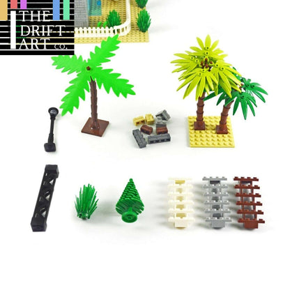 City Parts for LEGO Kits Bush Flower Grass Tree bricks Building Blocks Sets DIY