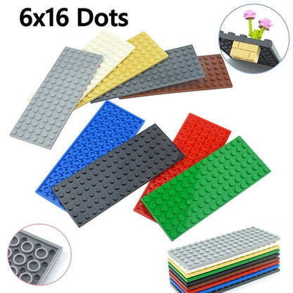 Building Block Dots base plates & Pillars - 6x16 6pcs 3027 - 8 Colors - for LEGO