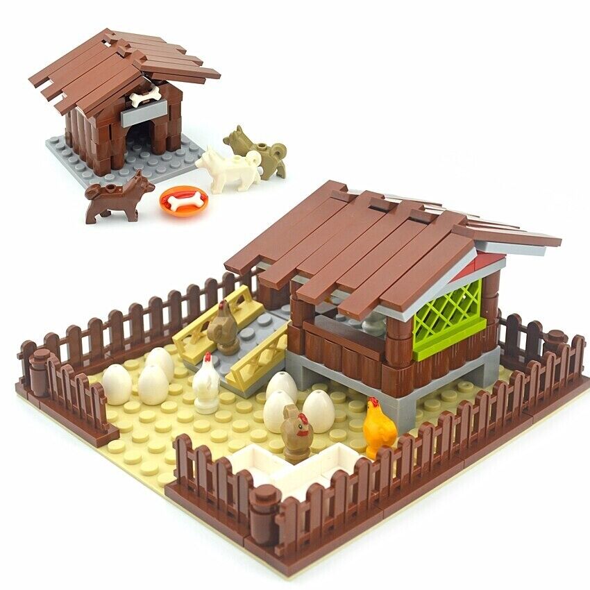 Chicken kennel Pigpen Animal Garden Plant for Lego Sets Building Blocks Sets DIY