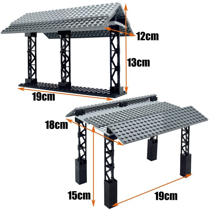 Train Station Bus Stop Signal Lamp Traffic Lights for LEGO Kit Train Building Blocks Sets DIY