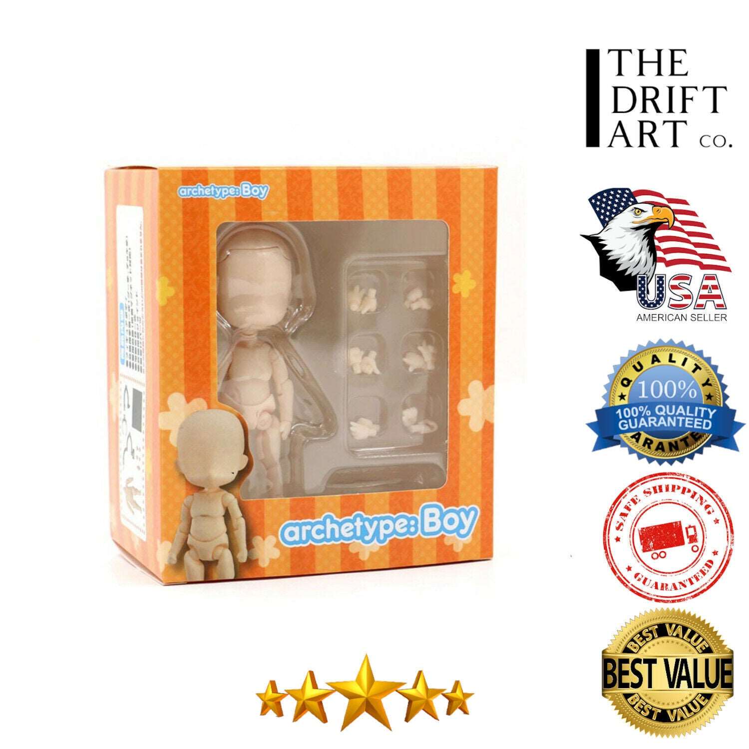 BODY KUN / BODY CHAN Boy Girl Movable Body Archtype Doll PVC Figure Toy - w BOX | The Drift Art Co. 1