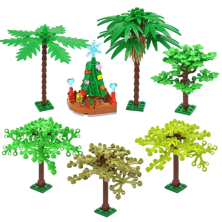 Forest Parts Trunk Palm Pine Grass Parts for Lego Sets Building Blocks Sets DIY