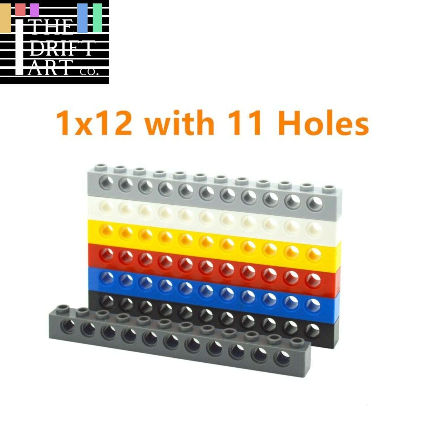 10pc Technic Parts for 1x12 w 11 Hole 3895 Long Beam for LEGO Building Block Set