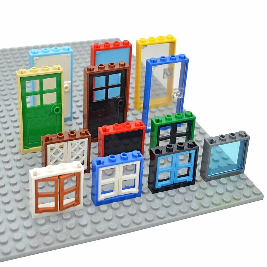 House City Thick Window Door Frame 60596 Parts for Lego Building Block Sets DIY