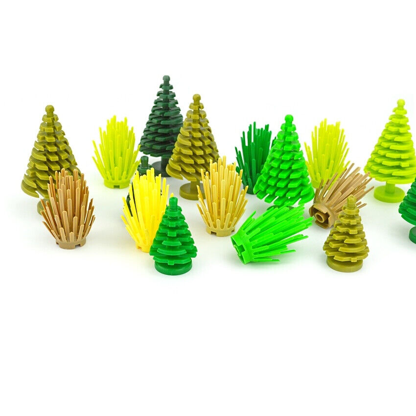 10pcs City Parts for Lego Kits Bush Trees Grass bricks Building Blocks Sets DIY