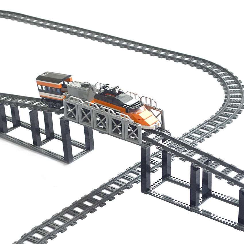 Bridge Tracks w/ Rock for Lego Kit Train Building Blocks Sets DIY - 20 Sets! - The Drift Art Co.