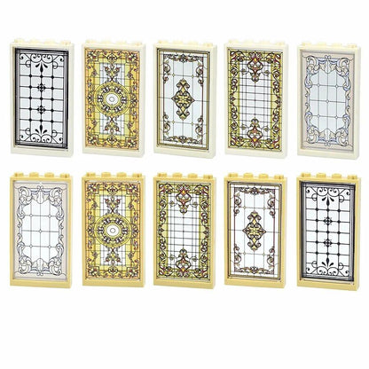 Church Window 57895 60596 1x4x6 House Parts for LEGO Sets Building Block Sets