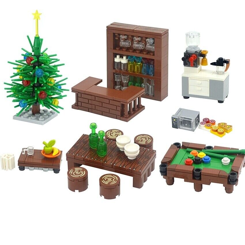 Christmas Tree Desk Dining Pool Table Sofa For Lego Sets Building Blocks Set DIY