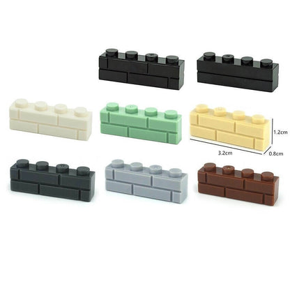 50pcs MOC Parts for Lego Kits 1x4 Dot 15533 Wall bricks Building Blocks Sets DIY