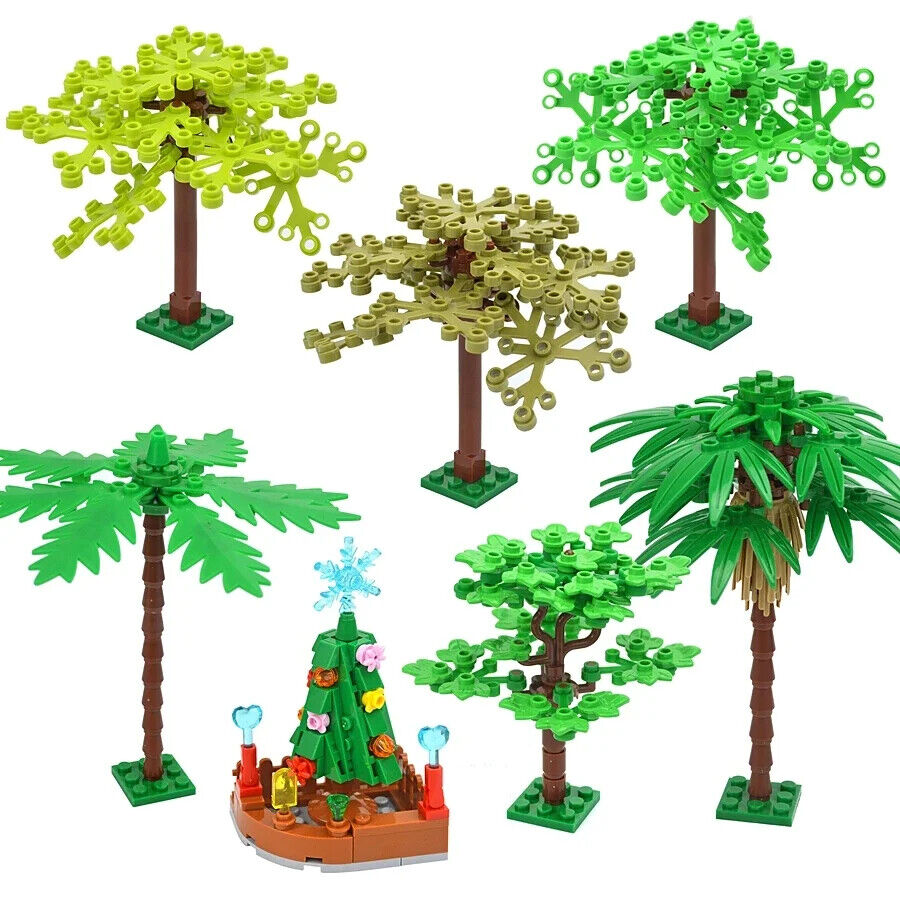 Forest Parts Trunk Palm Pine Grass Parts for Lego Sets Building Blocks Sets DIY