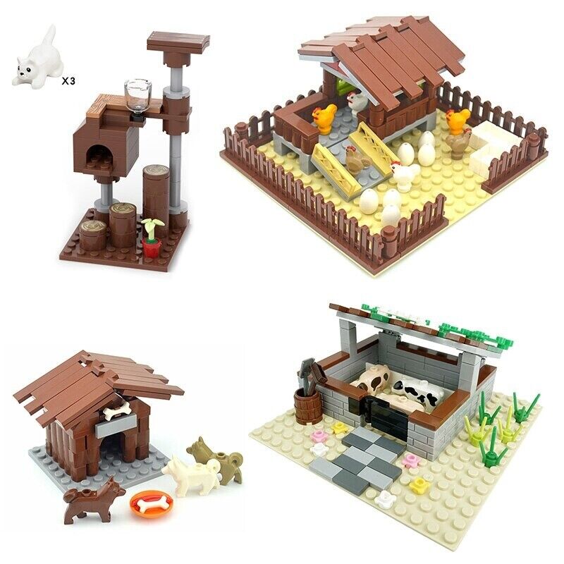 Chicken kennel Pigpen Animal Garden Plant for Lego Sets Building Blocks Sets DIY