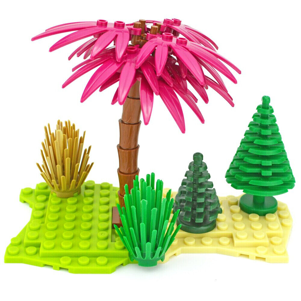 10pcs City Parts for Lego Kits Bush Trees Grass bricks Building Blocks Sets DIY