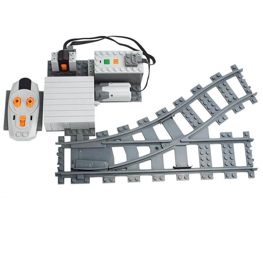 City Rail Motorized Track Switch for Lego Kit Train Building Blocks Sets DIY