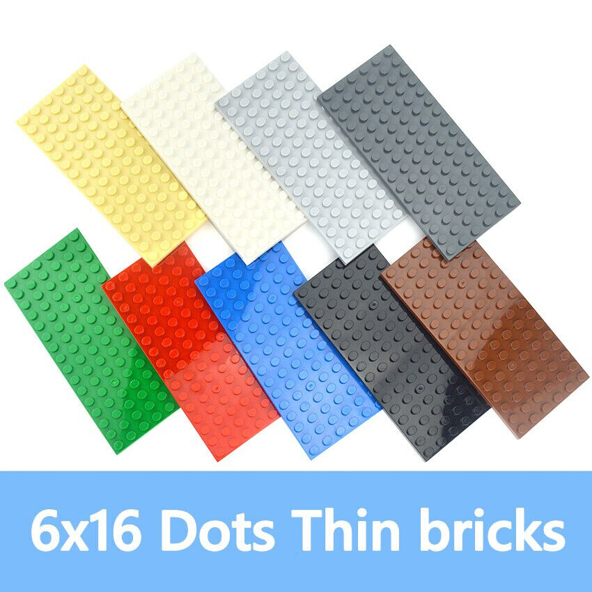 Building Block Dots base plates & Pillars - 6x16 6pcs 3027 - 8 Colors - for LEGO | The Drift Art Co. 3