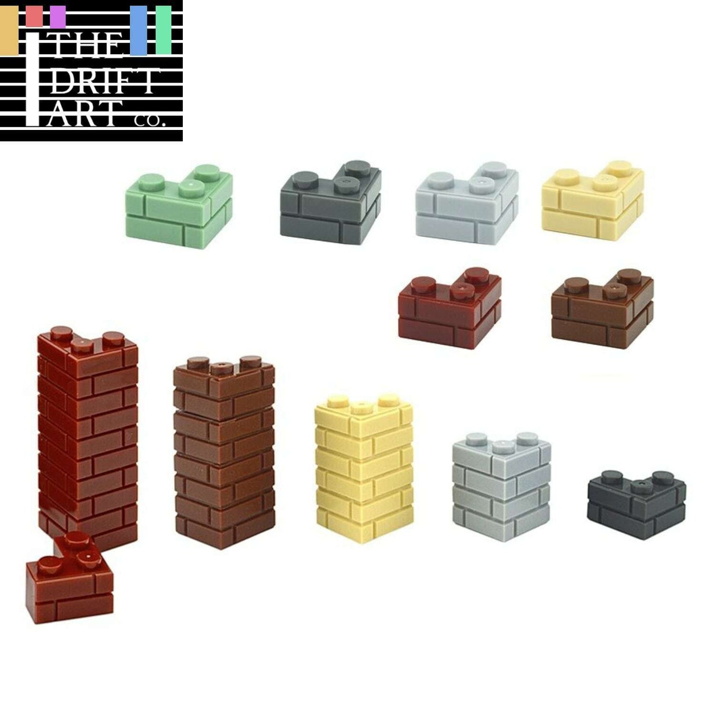 50pc MOC Part for Lego Kits 1x2 Dot SM323 Corner Wall bricks Building Blocks Set