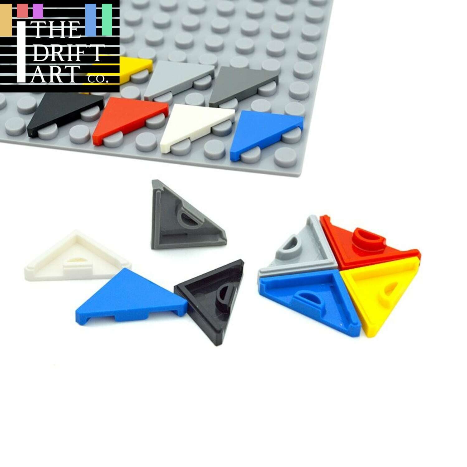 100pcs 45° Cut 2x2 Triangle Tile 35787 Building Blocks Bricks Toy DIY - 8 Colors | The Drift Art Co. 1
