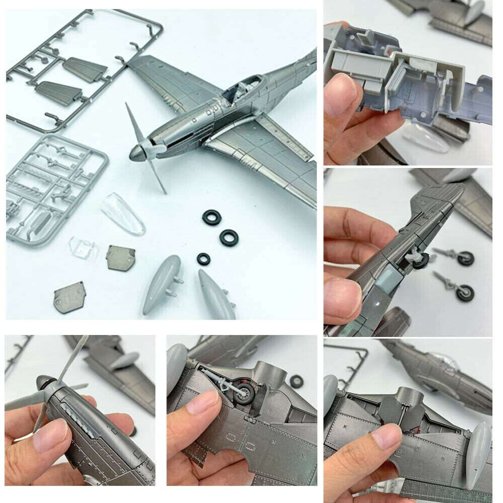 1/48 Scale 4D US P-51D Mustang Fighter Aircraft Plane Assembly Kit Model Art Toy - The Drift Art Co.