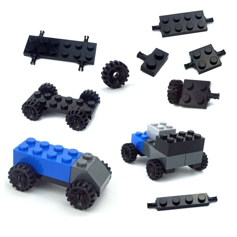 Cars Wheel Shaft Plate City Classic Racing for Lego Kit Building Blocks Set DIY