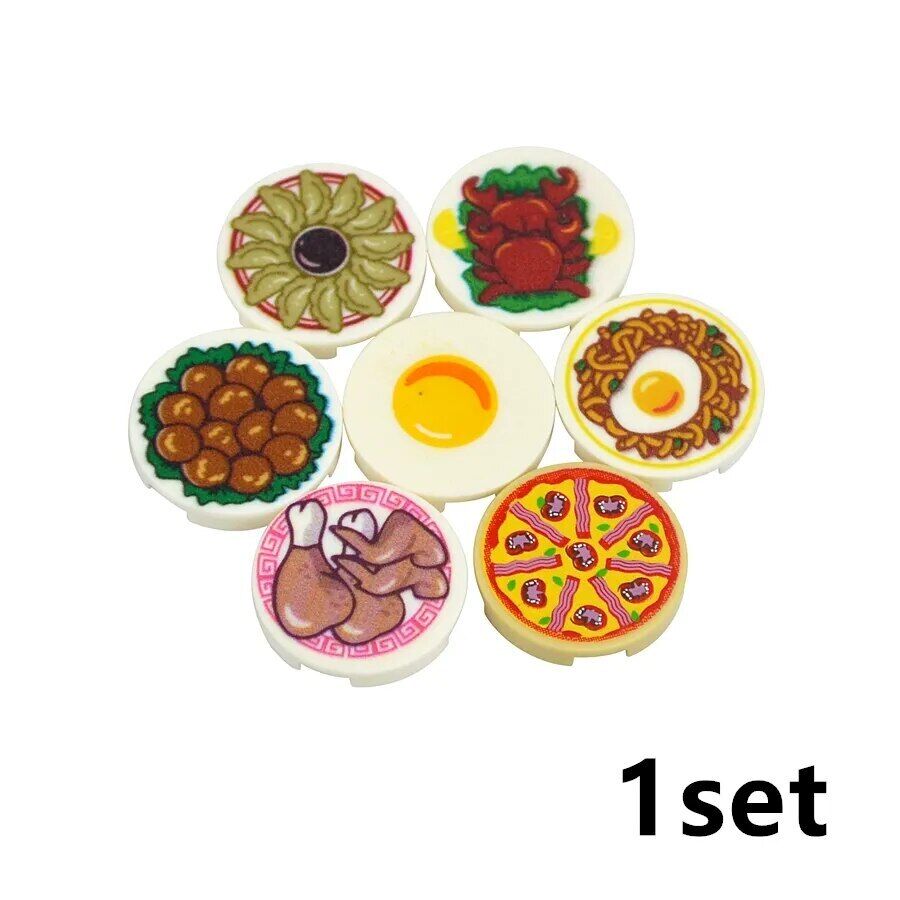 City Food Fish Apple Hot Dog Cake Pizza accessories for Lego Building Block Sets