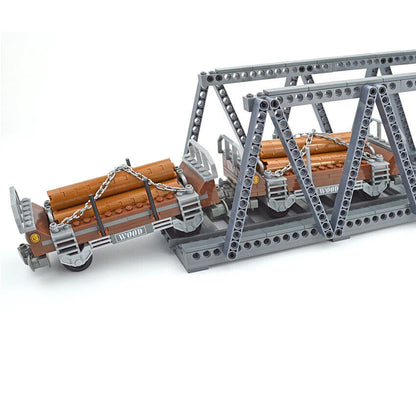 Bridge Tracks w/ Rock for LEGO Kit Train Building Blocks Sets DIY