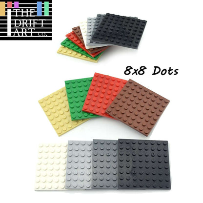 Building Blocks Dots base plates & Pillars DIY - 8x8 10pcs - 8 Colors