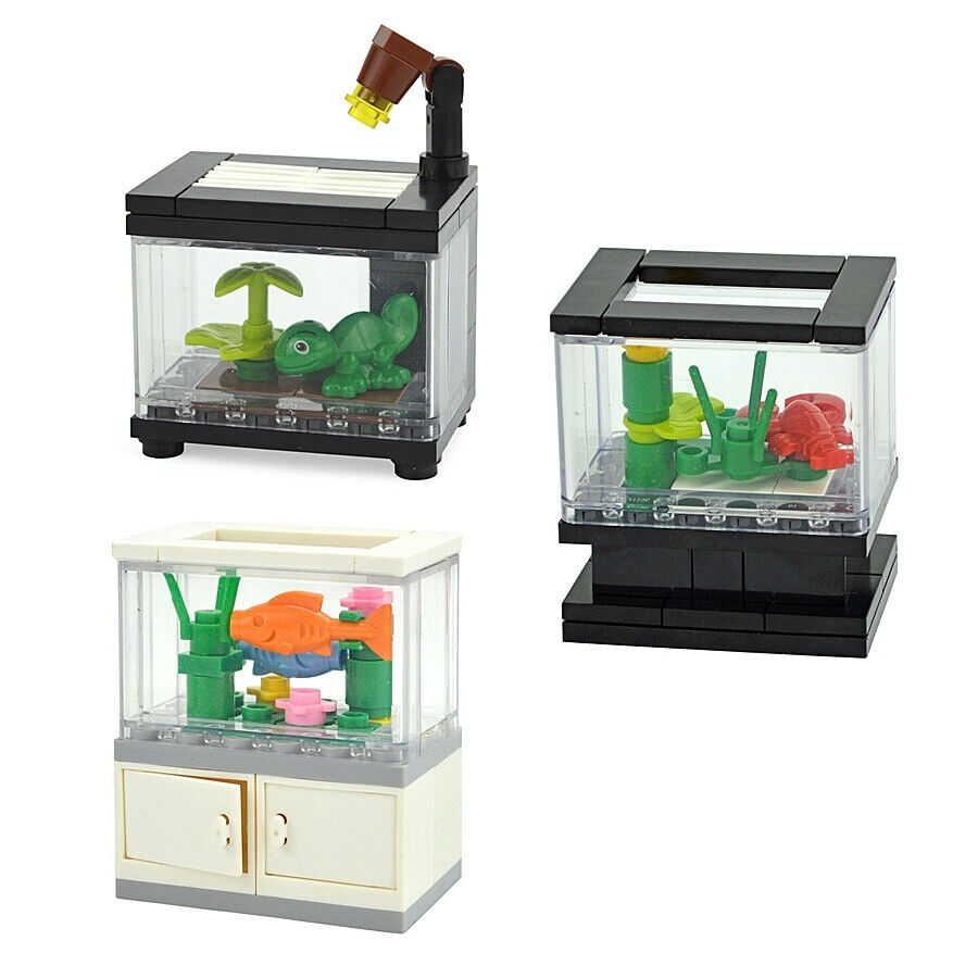 House Fish Tropical Animals Tank Parts for Lego Sets Building Blocks Sets DIY