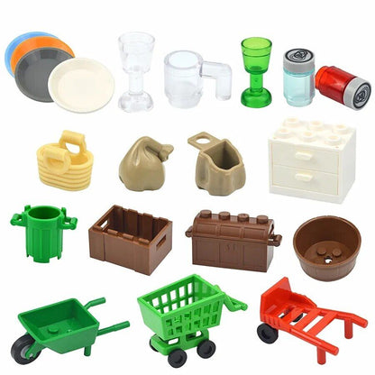 City Food Fish Apple Hot Dog Cake Pizza accessories for Lego Building Block Sets