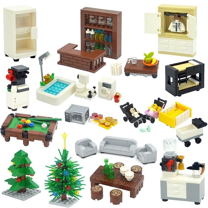 Christmas Tree Desk Dining Pool Table Sofa For Lego Sets Building Blocks Set DIY