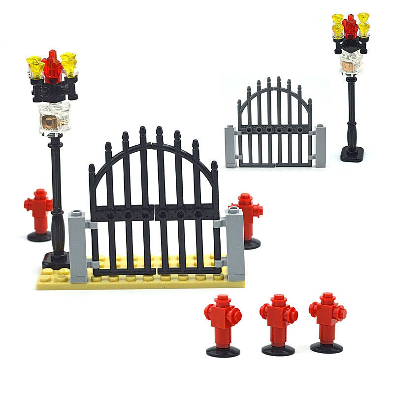 City Parts for LEGO Kits House Fence Wall Stairs Pillar Building Blocks Sets DIY