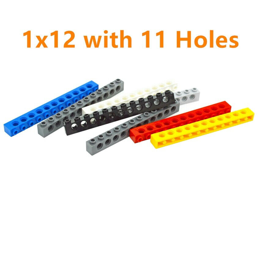 10pc Technic Parts for 1x12 w 11 Hole 3895 Long Beam for LEGO Building Block Set