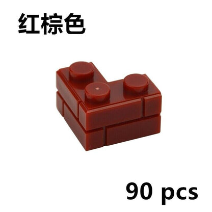 90pc 1x2 Dots SM3232 MOC Part for Lego Kit Corner Wall brick Building Blocks Set