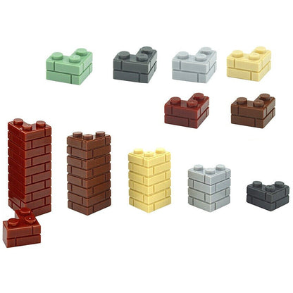 50pc MOC Part for Lego Kits 1x2 Dot SM323 Corner Wall bricks Building Blocks Set