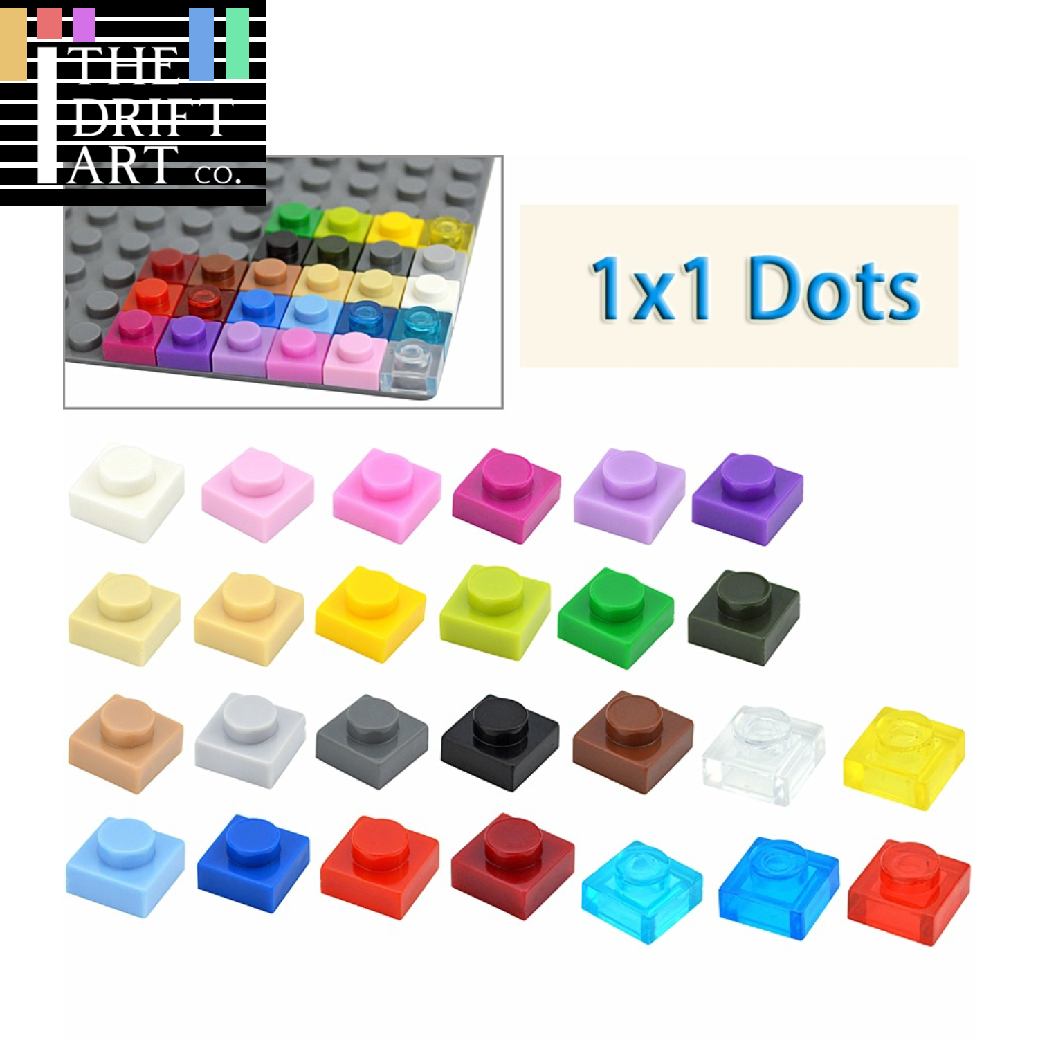 300pcs Thin 1x1 Dots 3024 DIY for Lego Kits Wall bricks Building Blocks Set | The Drift Art Co. 1