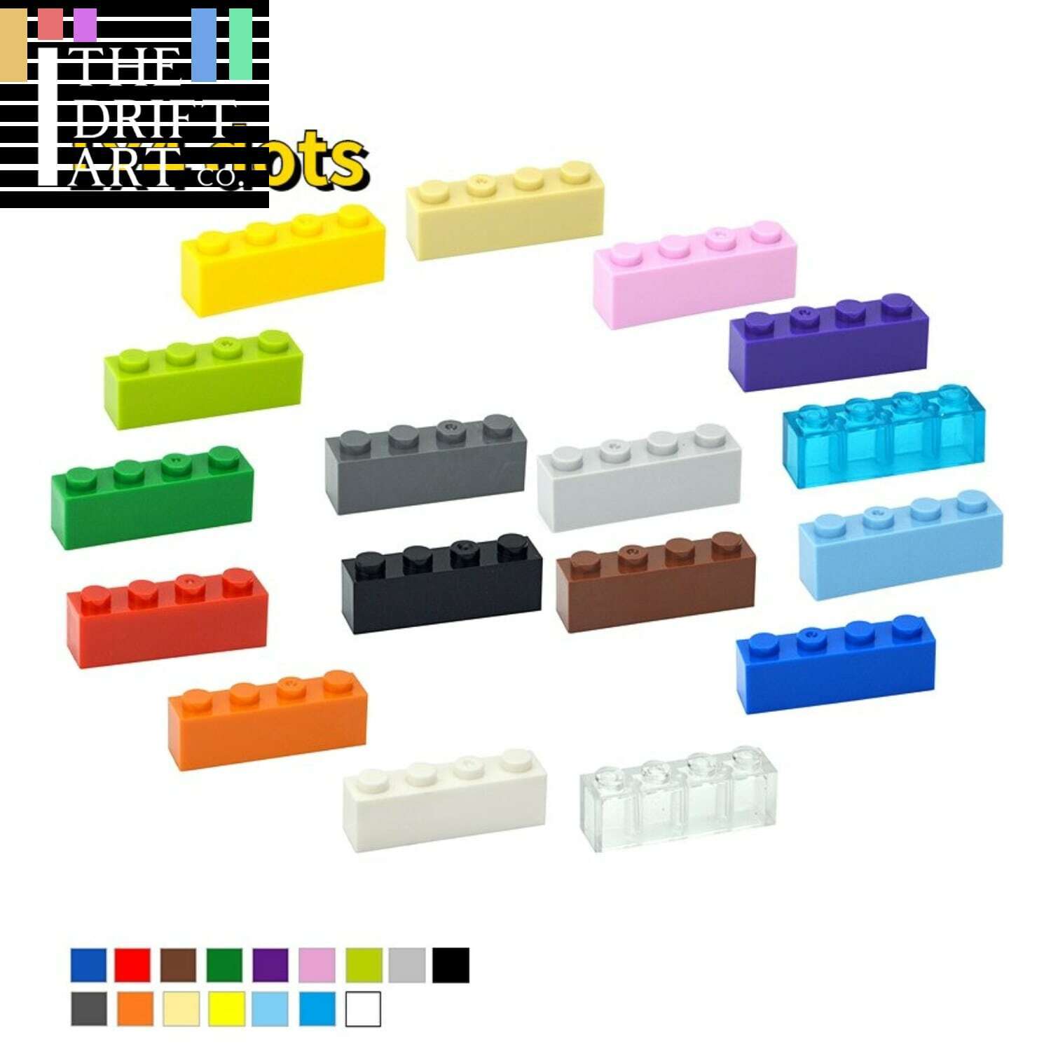 40pcs 1x4 Thick Brick 3010 Educational Building Block Bricks Toy DIY - 17 Colors - Minifigure -  - The Drift Art Co.