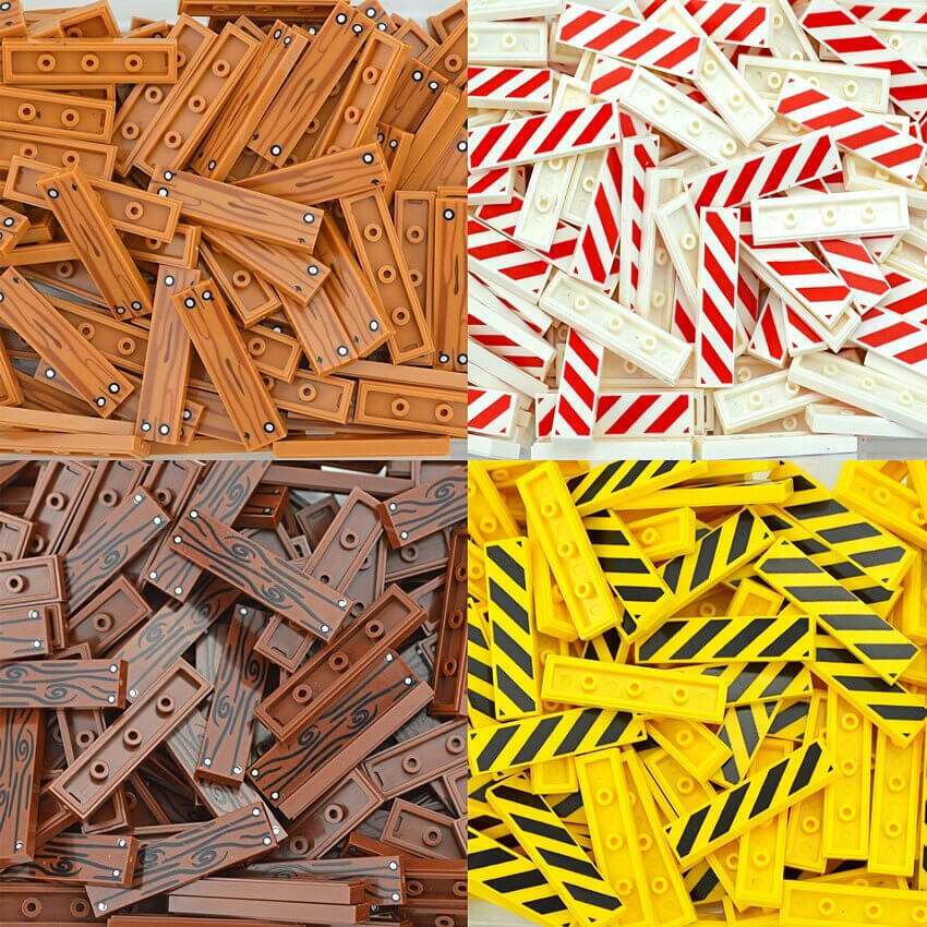 50pcs Smooth Wood Board Flat 1x4 City House Building Blocks Bricks - Var Colors -  - The Drift Art Co.