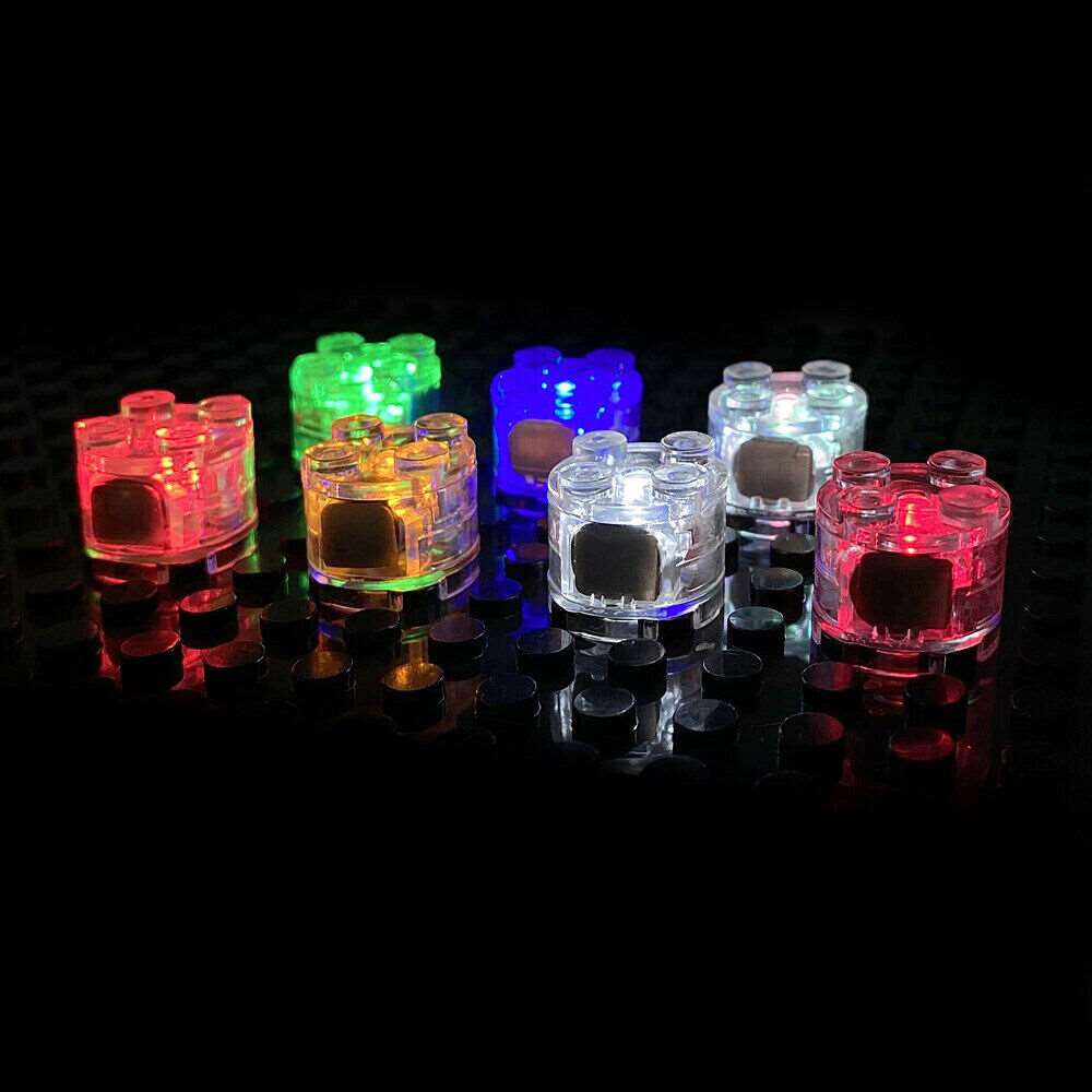 5pcs 2x2 dot LED Light Up Colorful Educational Building Blocks Brick Toy - ROUND -  - The Drift Art Co.