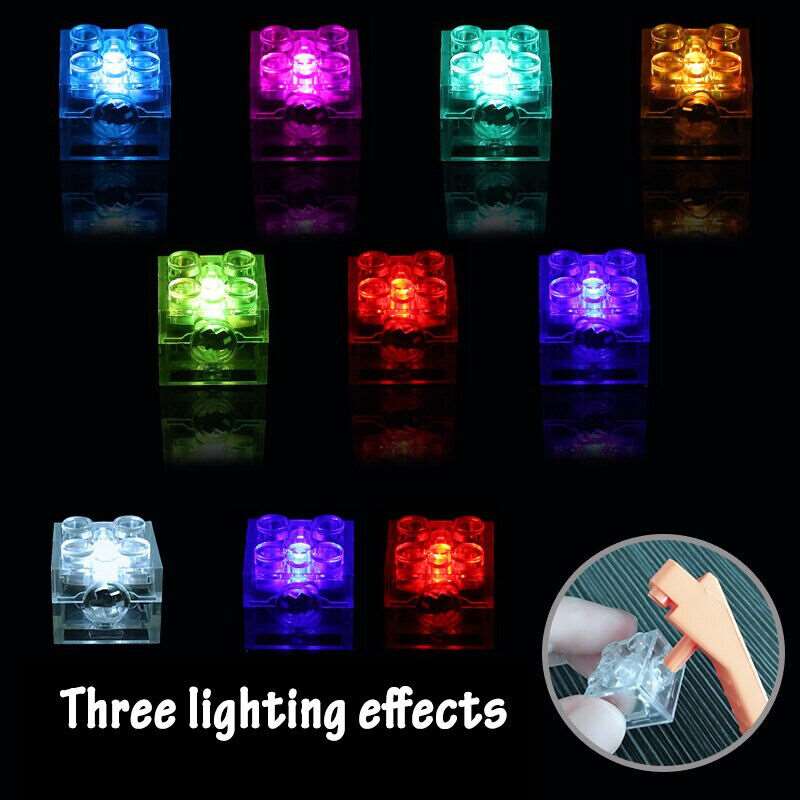 5pcs 2x2 dot LED Light Up Colorful Educational Building Blocks Brick Toy -SQUARE -  - The Drift Art Co.