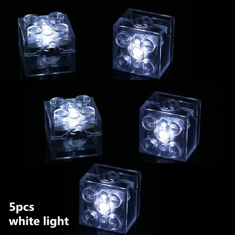 5pcs 2x2 dot LED Light Up Colorful Educational Building Blocks Brick Toy -SQUARE -  - The Drift Art Co.