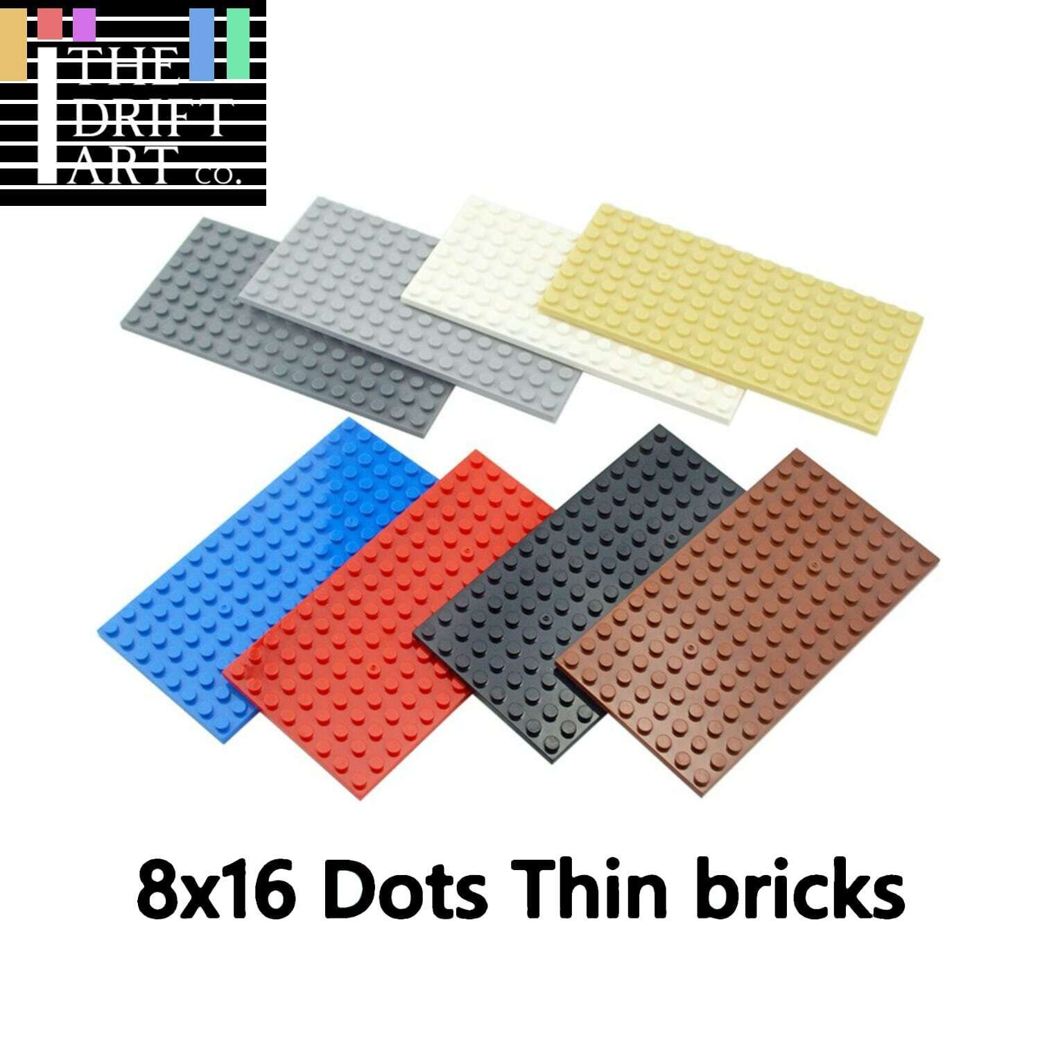 6pcs Classic Style 8x16 Building Blocks dots base plate DIY - Various Types -  - The Drift Art Co.