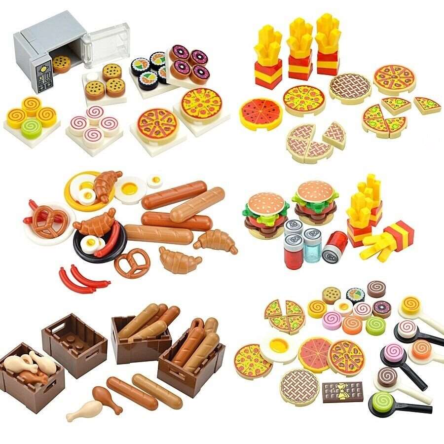 City Food Hamburger Fries Cake Chocolate Pizza  for Lego Building Blocks Set DIY - LEGO (R) Bricks, Pieces & Parts -  - The Drift Art Co.