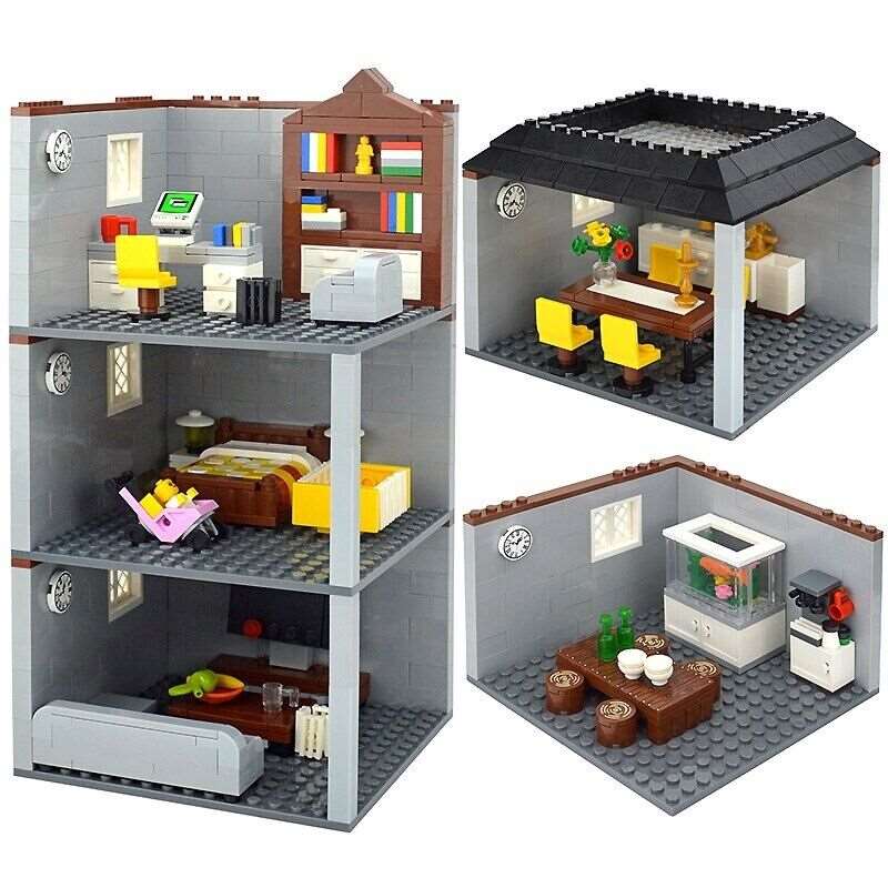 City House Bedroom Living Room Bathroom Parts for Lego Building Block Brick Sets -  - The Drift Art Co.