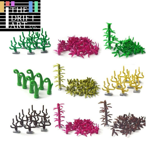 City Parts for LEGO Kits Seaweed grass Bush Leaf base bricks Building Blocks DIY