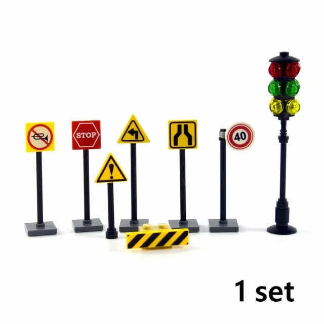 MOC City Road Traffic Lights Sign street for Lego Kit Building Blocks Sets DIY - LEGO (R) Bricks, Pieces & Parts -  - The Drift Art Co.