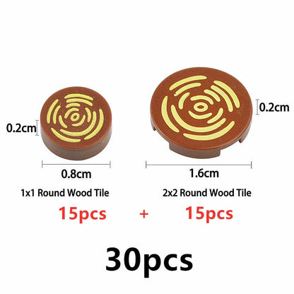 MOC Round 2x2 With Tree Stump Wood Grain Part for Lego Building Blocks Sets DIY -  - The Drift Art Co.