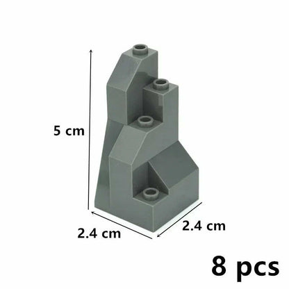 Rock Panel Rockery Mountain 8pc MOC Parts for Lego Sets Building Blocks Sets DIY -  - The Drift Art Co.